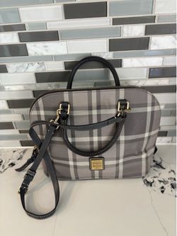 Dooney & bourke gray plaid dome satchel