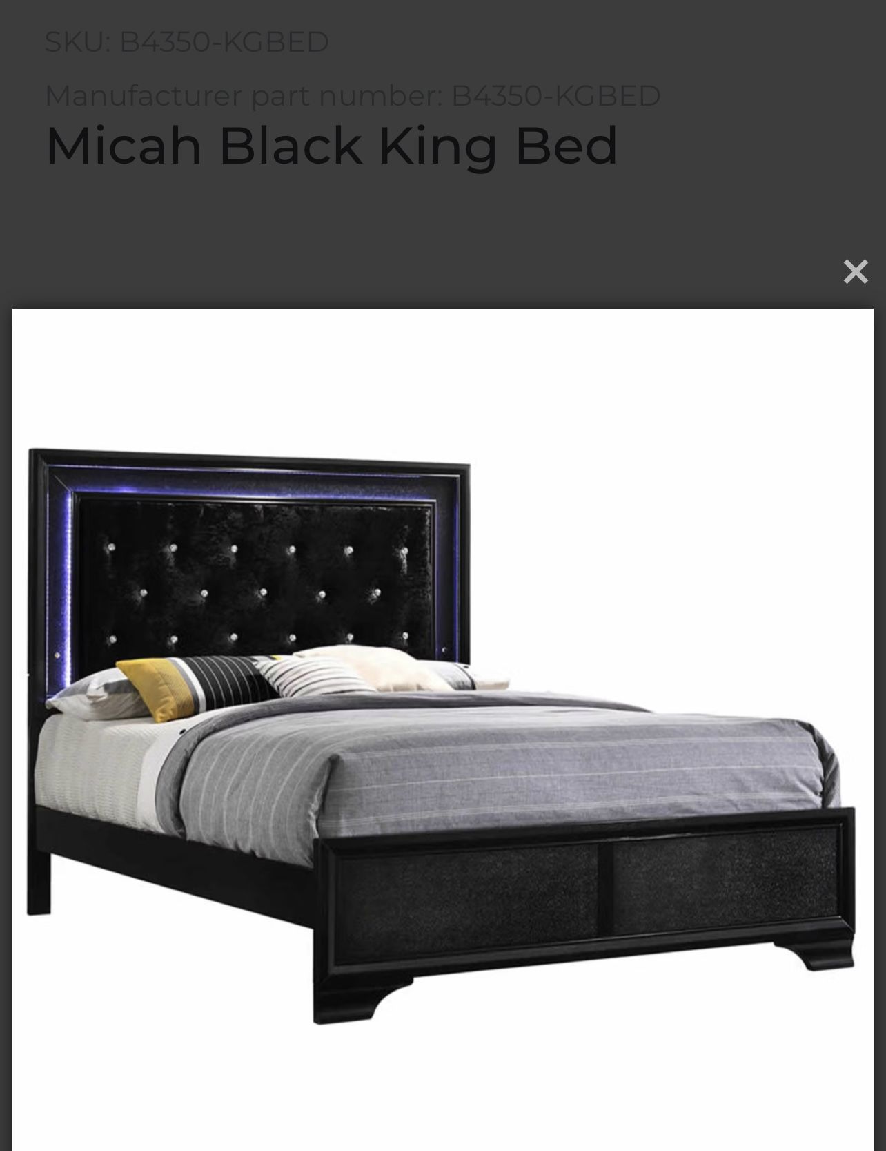 Micah Black King Bed