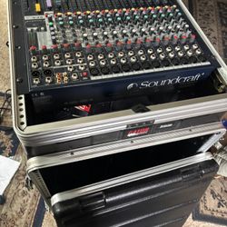 Mixer Board And Gator Case With Microphone