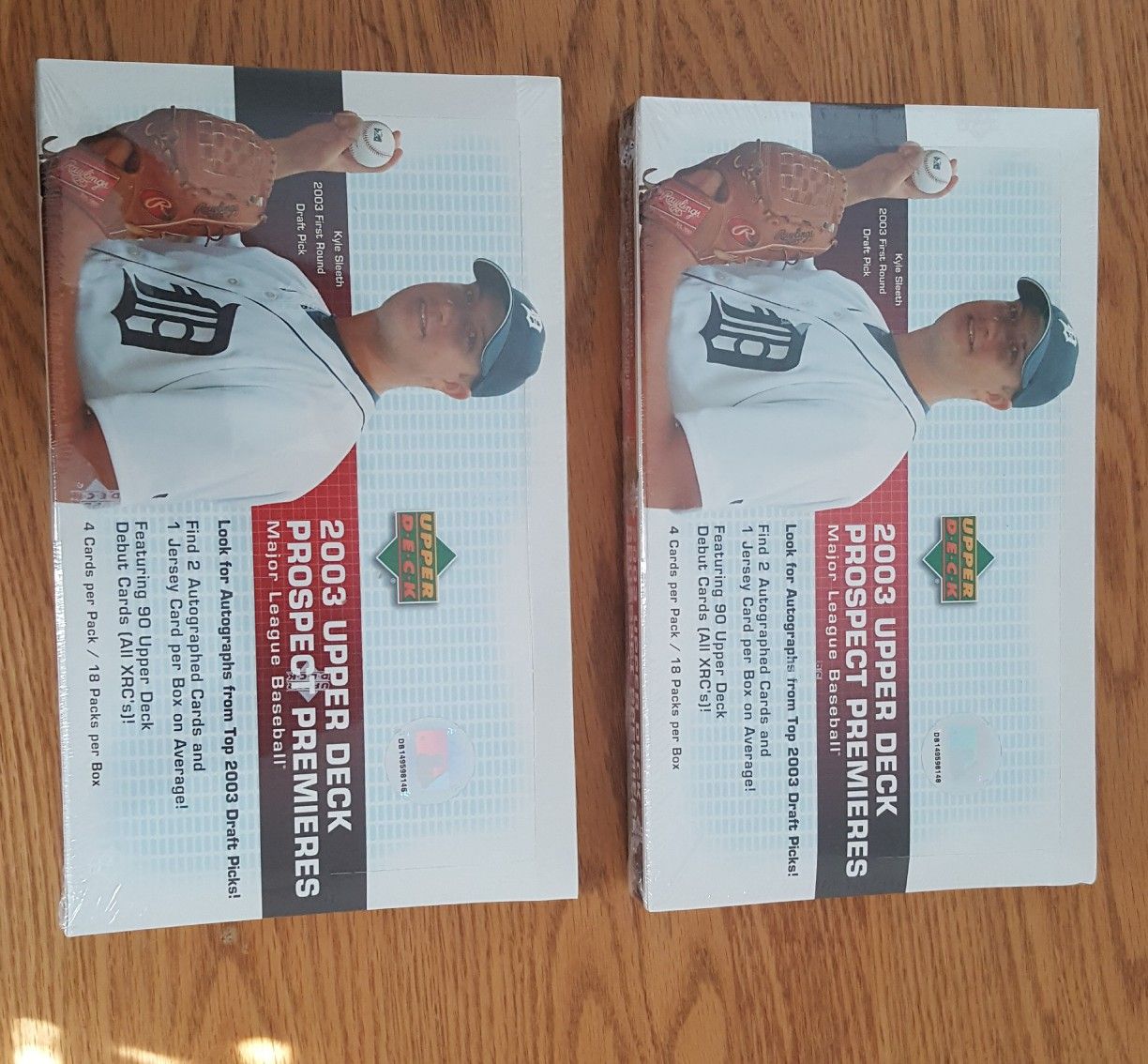 Two Sealed Boxes of 2003 Upper Deck Prospect Premieres Baseball