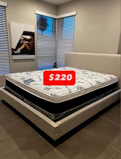 King size pillow top bamboo brand mattress new