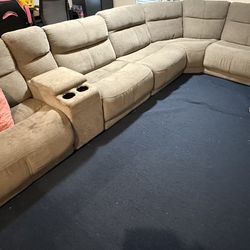7-Piece Power Reclining Sectional - Fabric - Great Shape!