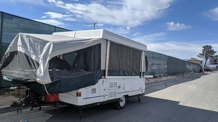 A pop-up camper