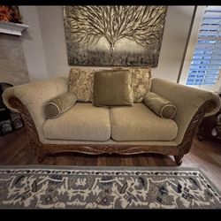 Elegant Sofa & Loveseat Set – Solid Wood