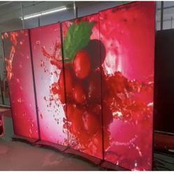 4 Portable LED Poster Screens – Create an 8’ x 8’ Video Wall | Like New