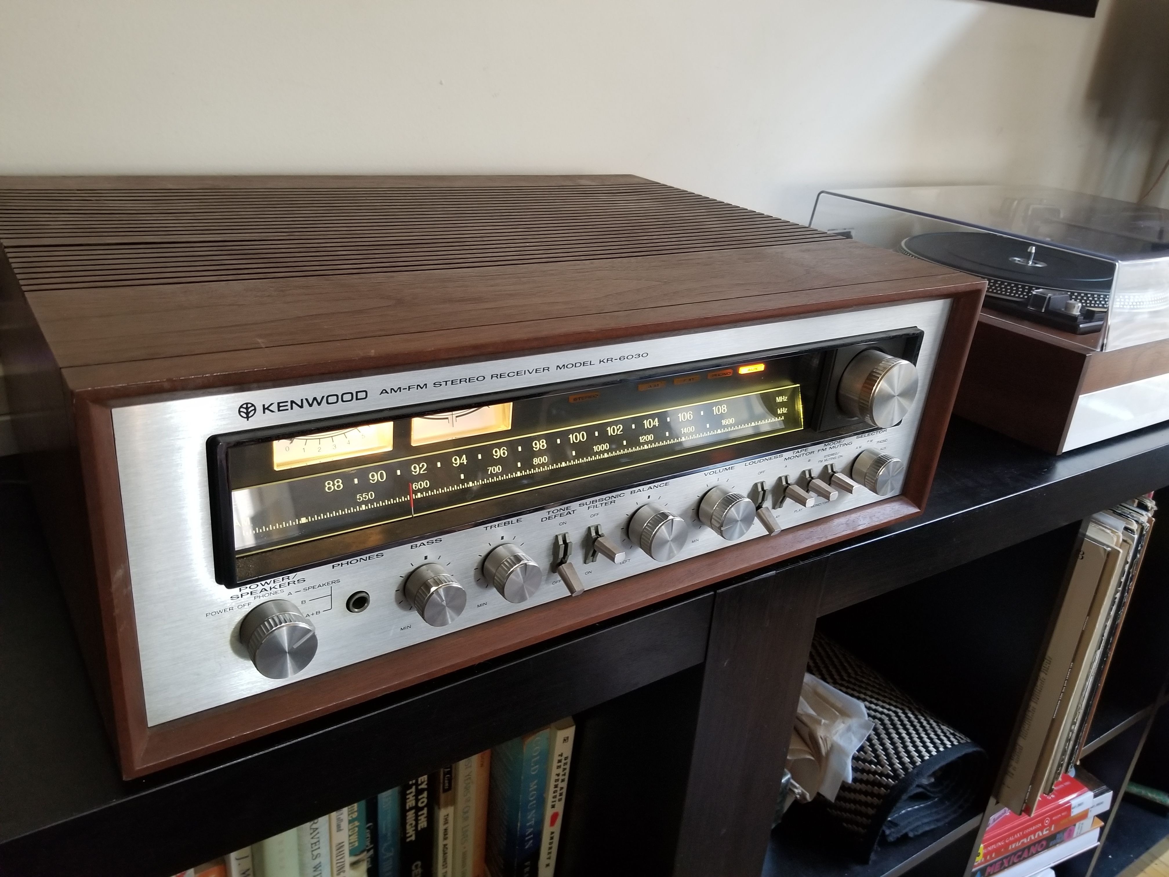 Vintage Kenwood KR-6030 Amplifier/Receiver with Wood Cabinet