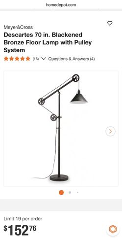 Bridgeport Designs Bronze Floor Lamp with Pulley System