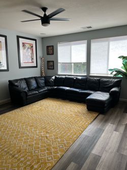 Leather sectional