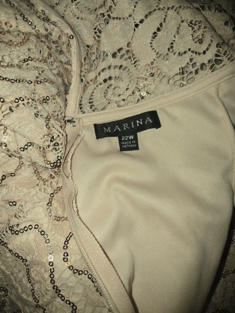 Peach Sequin Lace Dress – MARINA