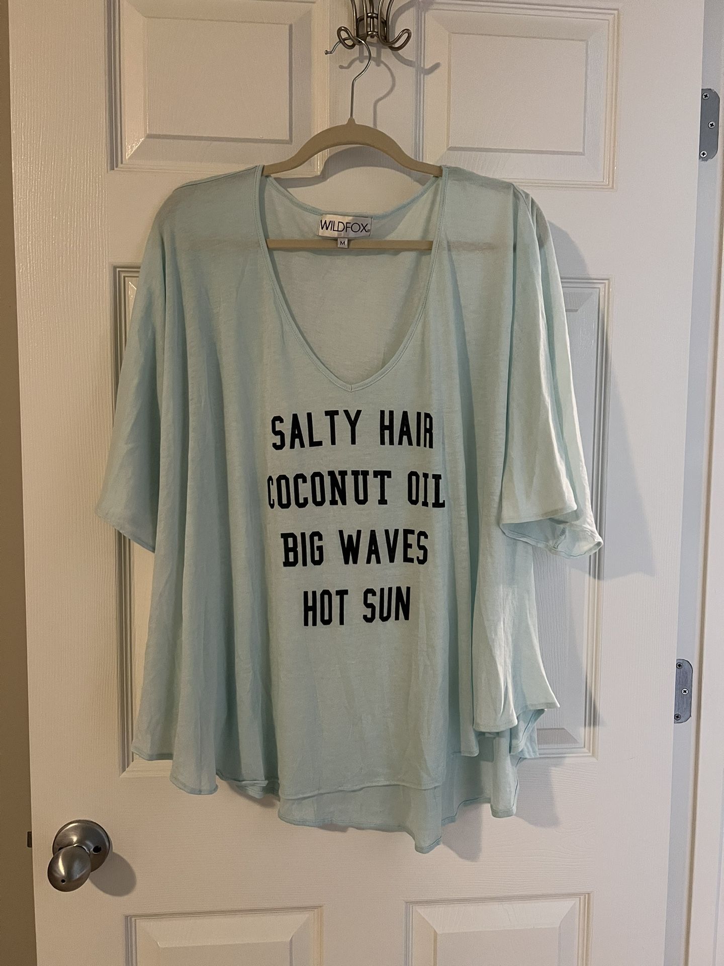 ORIGINAL Wildfox Swim ‘Salty Hair’ Cover Up blue oversized tee shirt tunic M EUC Wildfox Swim 'Salty Hair' Tunic Tee Shirt Cover Up in blue. 'Salty Ha