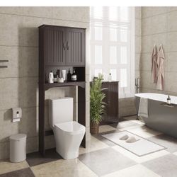 Over The Toilet Storage with 2 Doors & Adjustable Shelf, 