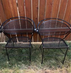 Heavy iron chair set. Read description 1st