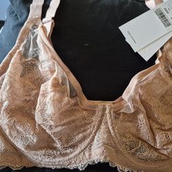NEW TAN LACE BRA 38DD