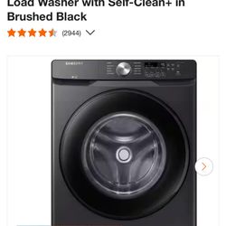 OPEN BOX Samsung 4.5 cu. ft. High-Efficiency Front Load Washer with Self-Clean+ in Brushed Black