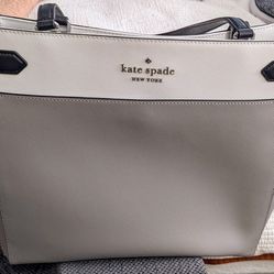Kate Spade Leather Laptop Bag, Grey And White - Never Used 