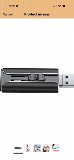 USB Adapter Reader, Plug & Play File Transfer for PC, MacBook,Camera (Black)