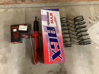KYB AGX Rear struts with Boot Kits And Suspension Techniques Rear Springs (1” Drop) Fits 98-02 Honda Accord 2.3