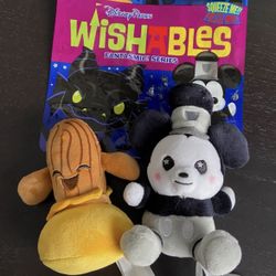 *RETIRED* Disney WISHABLES Plush FANTASMIC Mickey Steamboat Willie & Broomstick