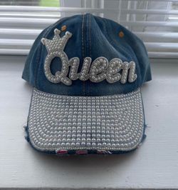 Denim Queen Pearl Embellished Baseball Cap
