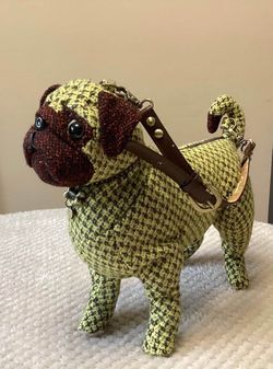 Fuzzy Nation “Cornflower” Pug Dog Handbag- 13.5” L x 12” H