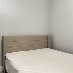 Beige Queen Bed Frame