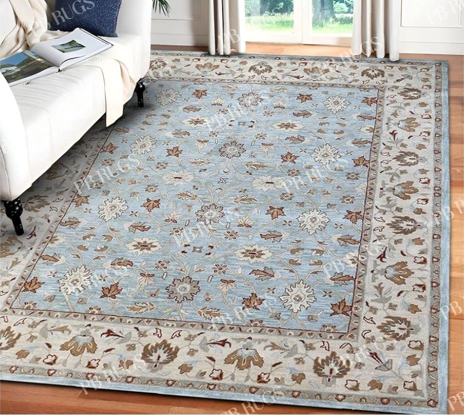 ..Two Pottery Barn Persian Rug Malika Blue 2.5 Feet By 8 Feet Runners