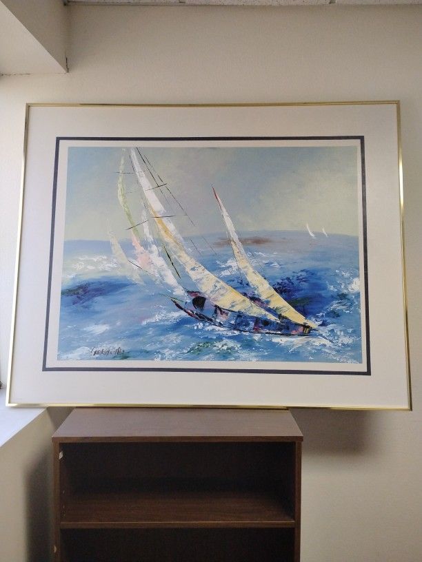 Large Lee Reynolds Canvas Painting - It's 4 by 5 Feet - In Perfect Condition