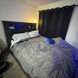 Queen Bed Frame W/ Built In Storage