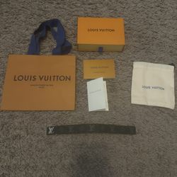 Black And Grey Louis Vuitton Leather Bracelet