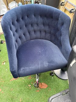 Silla de oficina aterciopelado azul marino