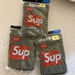 Supreme Boxers Large 3 Packs Of 2 Olive 