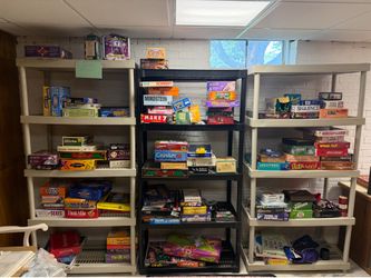 Three plastic shelves