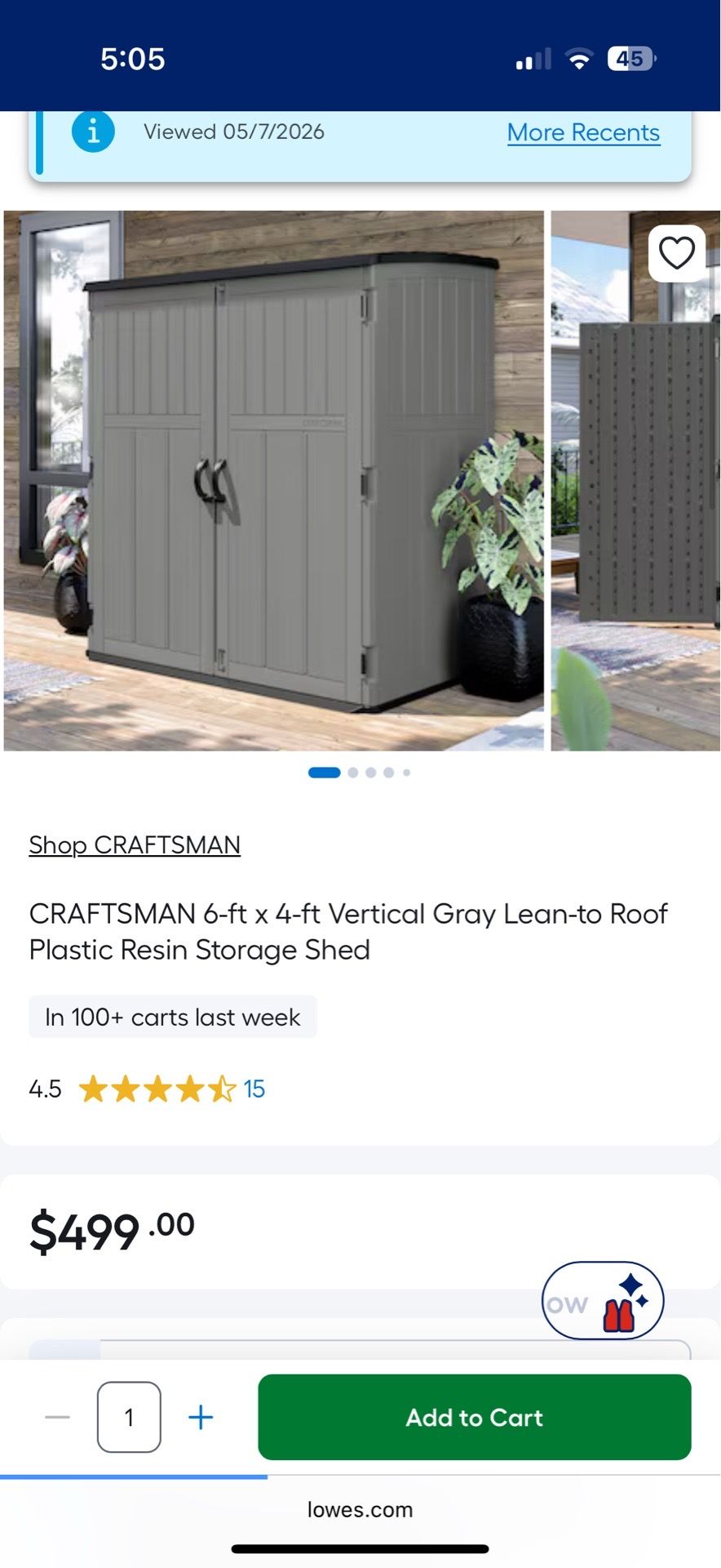 craftsman 6x4 shed brand new