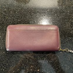 FOSSIL Edgy Tara Zip Around Continental Style Dark Red Leather Clutch Wallet 8x4