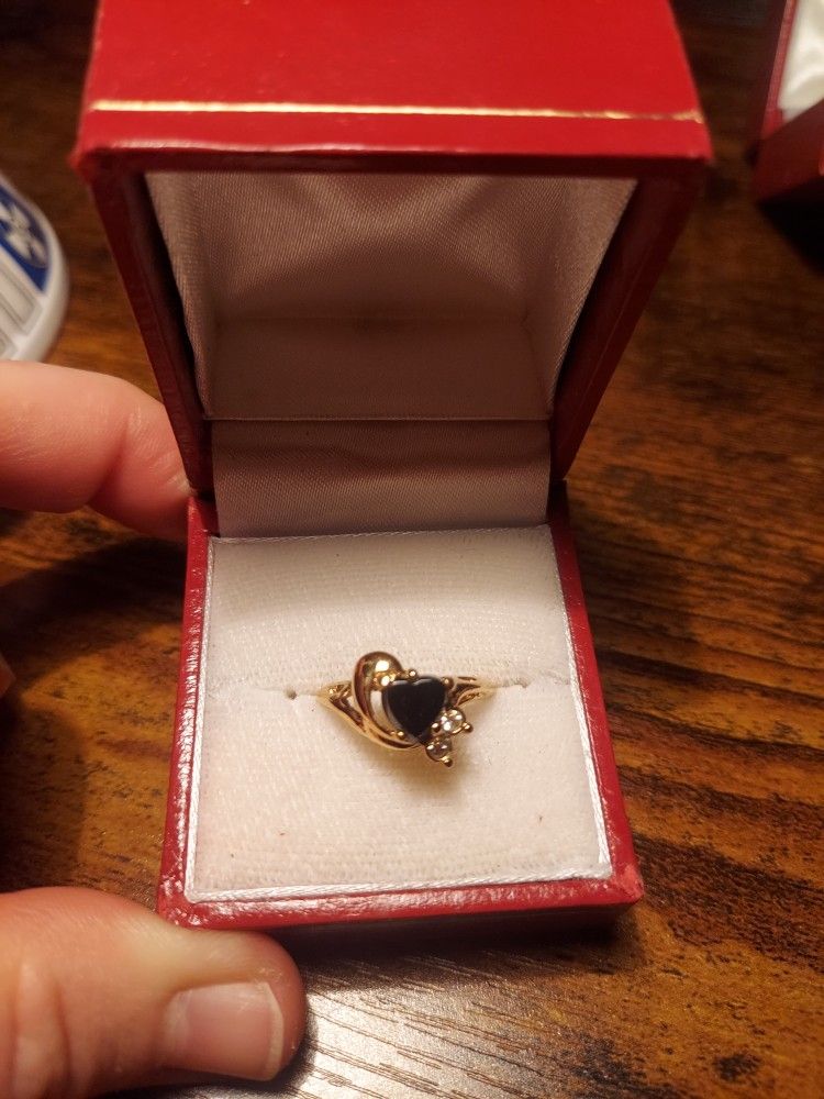 Black Stone Gold Ring