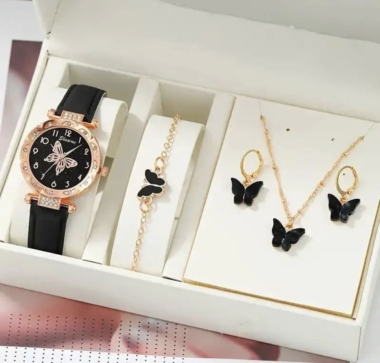 NEW Women’s Necklace Watch Earrings Set Jewelry Gift