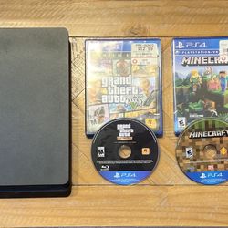 PlayStation 4 Slim 1TB Console Bundle – GTA V + Minecraft – Tested & Reset 