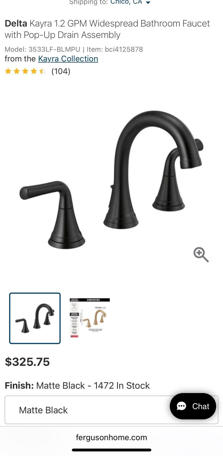 Delta 8” Spread Faucet