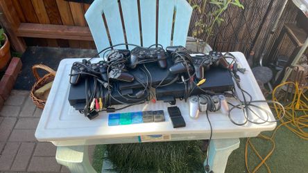 PlayStation 2 PS2 Bundle - 3 Consoles, 6 Controllers, 5 Memory Cards
