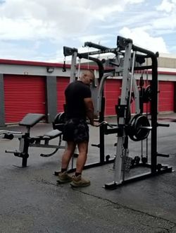 45+35+25 Set+ weight lifting Gym Smith Machine+Bench.Homestead+delivery fee & 15 Exercises over