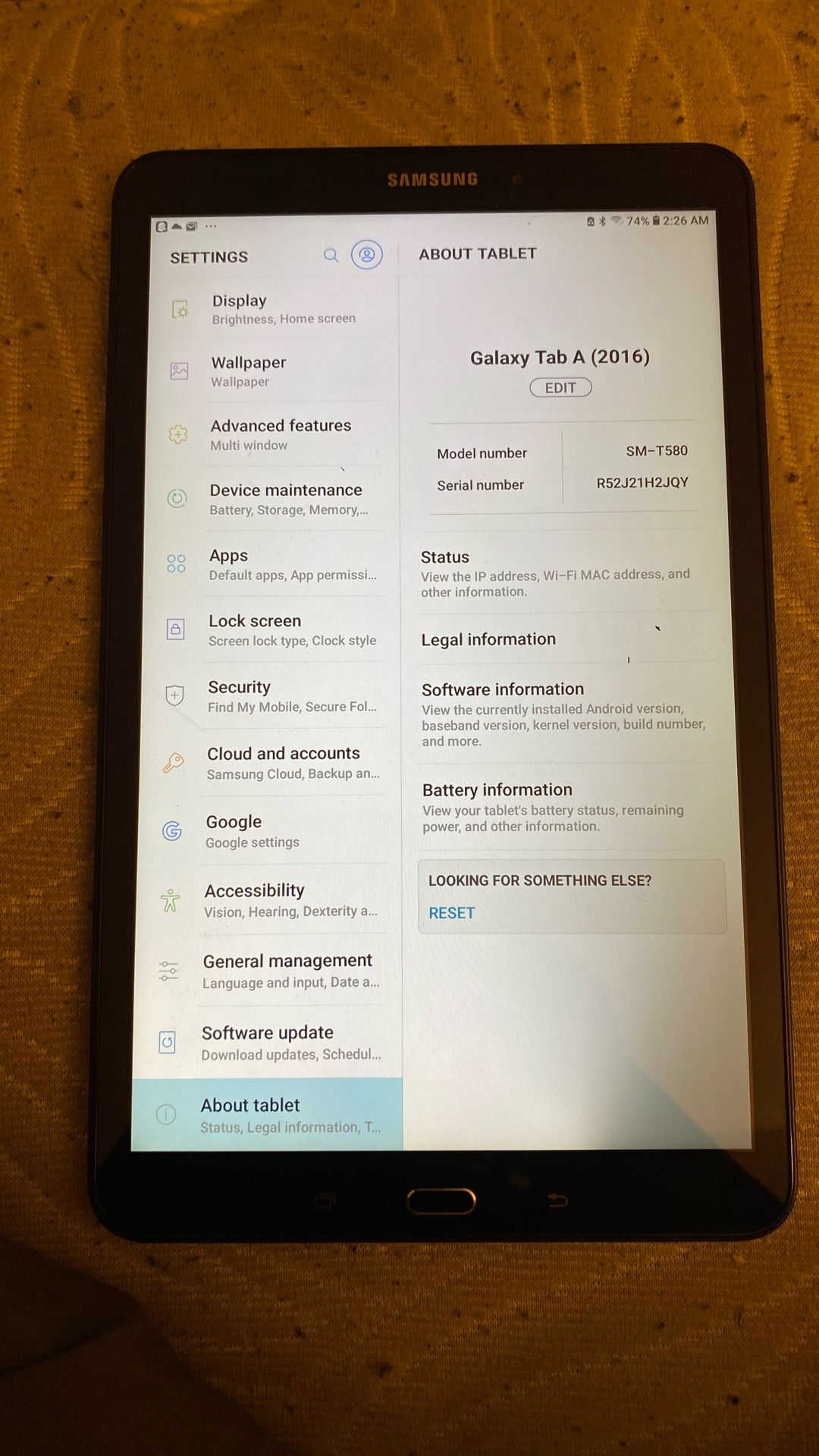 Galaxy Tab A 2016