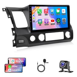 Car Stereo for Honda Civic 2006-2011 Wireless Carplay Android Auto, 2G+32G 10.1inch IPS Touch Screen for Civic Car Radio Bluetooth FM Audio Receivers 