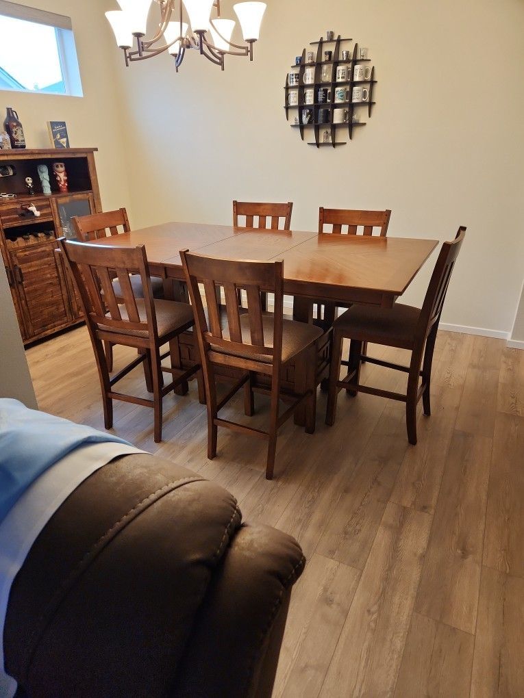 6 Person Bar Height Dining Room Table
