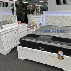 Gorgeous, Modern Five Piece Bedroom Furniture Size Available In White And Black Now 65% Off