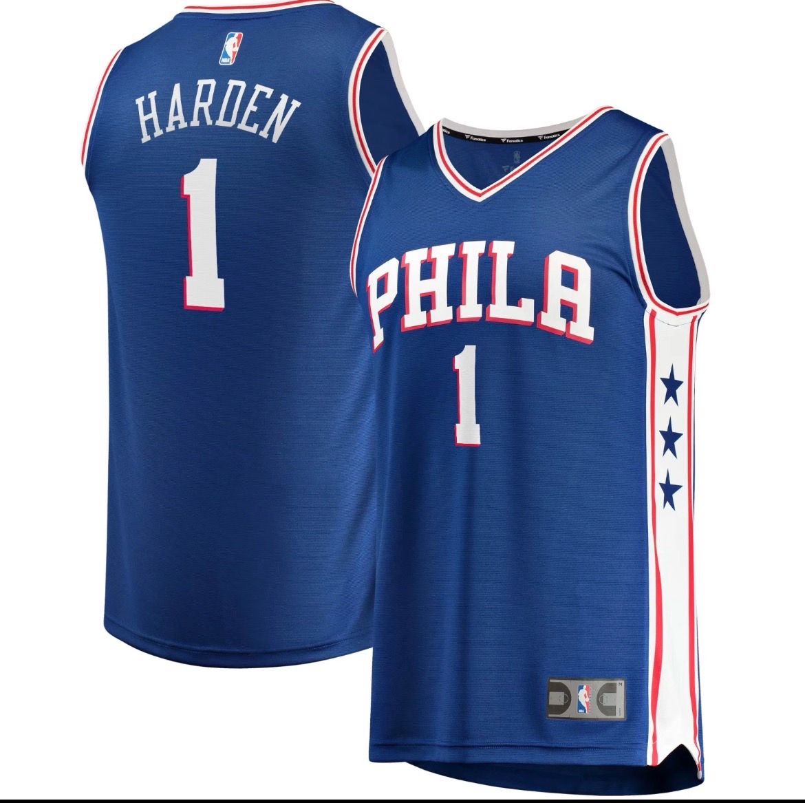 James Harden Philadelphia 76ers Jersey Fast Break Replica Icon Edition Fanatics Large / medium
