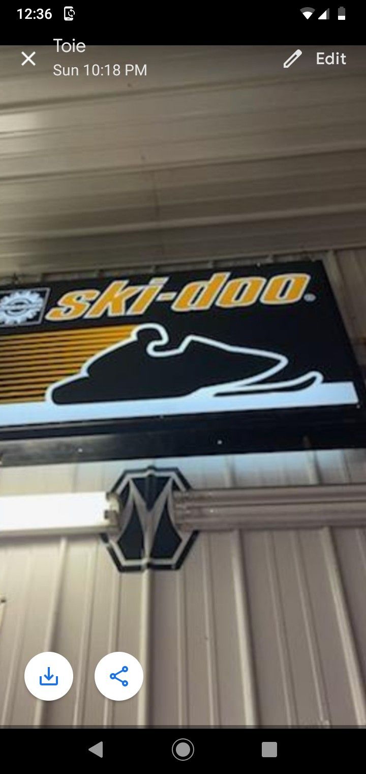 Ski Doo Snowmobile Dealership Sign Harley 