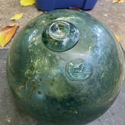 Large Lot of Vintage Japanese Glass Fishing Floats + Big Green Hokuyo Marked Buoy - Nautical Decor