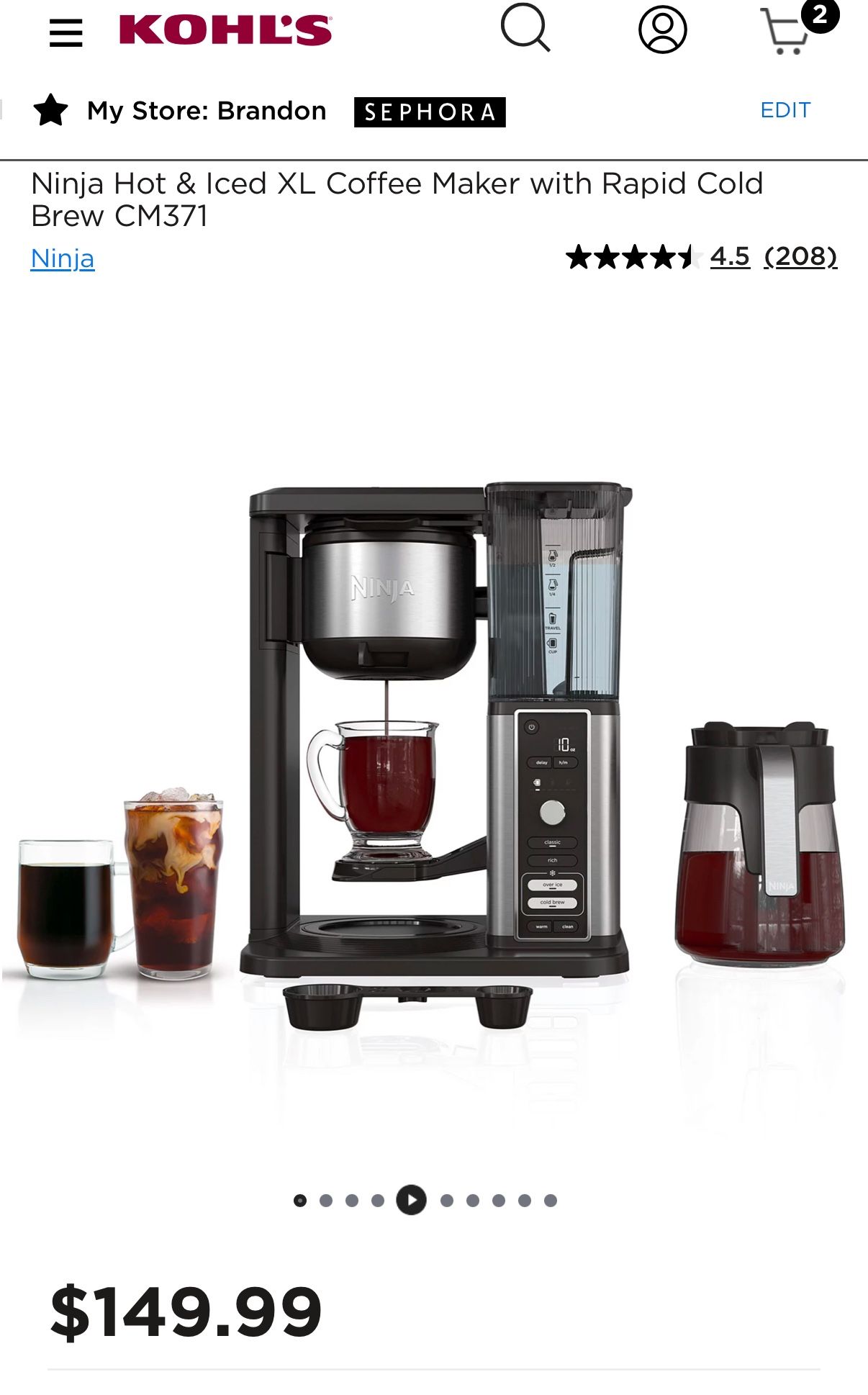 Ninja Hot & Iced XL Coffee Maker with Rapid Cold Brew