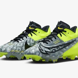 Men's Nike Vapor Edge 360 Elite 2 Custom Made Volt Green Gray Football Cleats Sz 10🏈