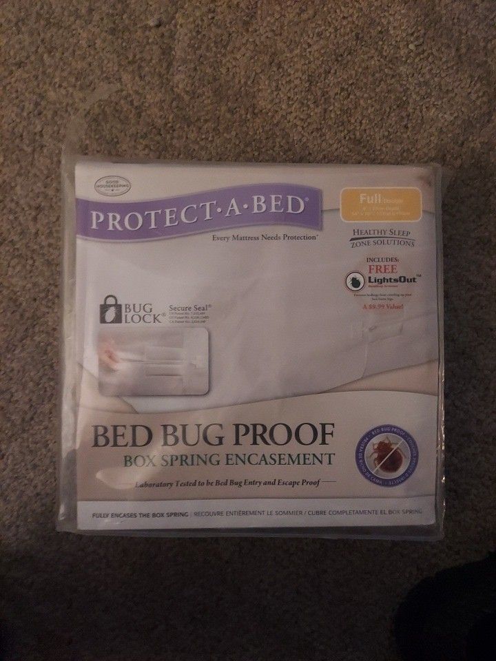 Protect-A-Bed Box Spring Encasement Bed Bug Proof Bug Lock FULL BED